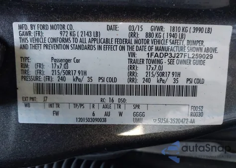 2015 Ford Focus Titanium from USA, damaged, VIN 1FADP3J27FL259029